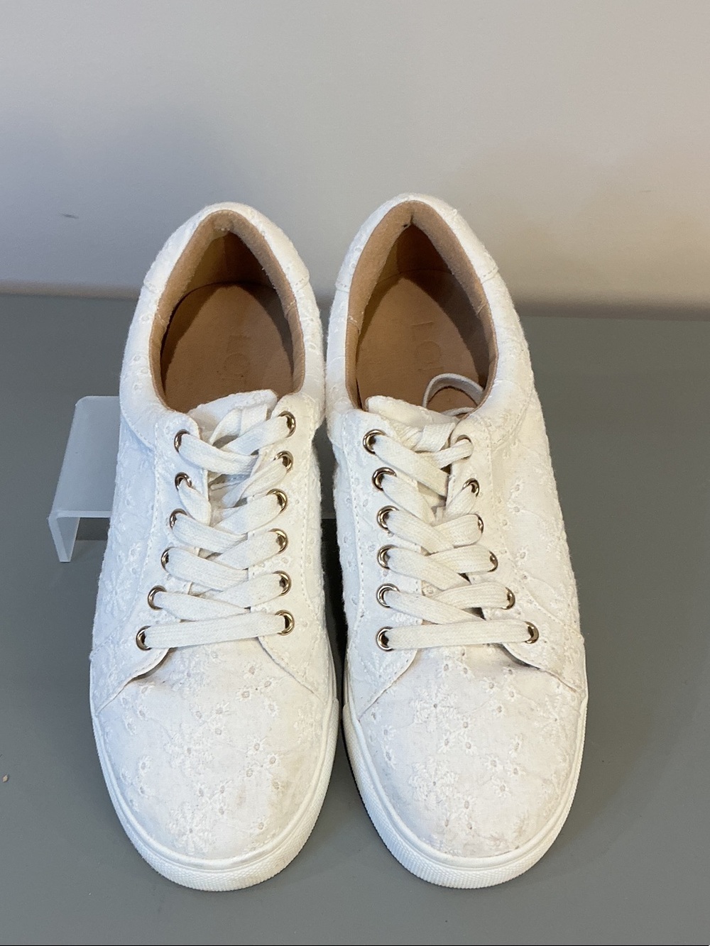 LOFT White Lace-Up Women's Sneakers